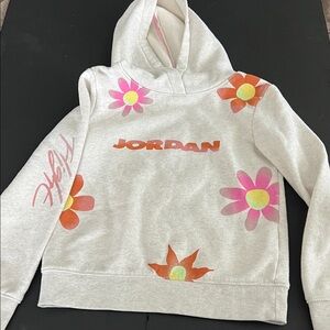 Jordan Kids' Hoodie with Pink and Orange Floral Accents